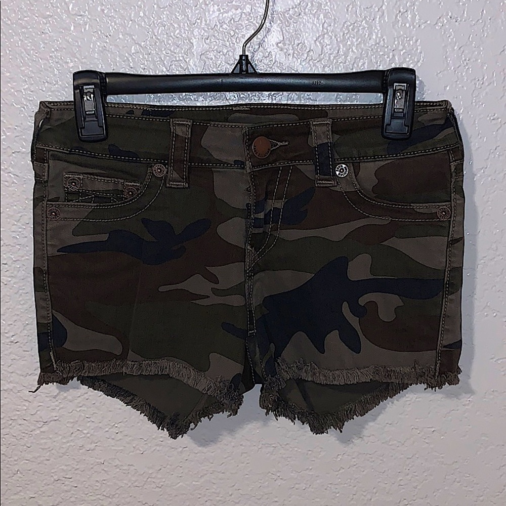 TRUE RELIGION Camo Jean Shorts